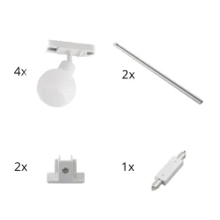 Lindby 1 lyskilde skinnesystem Linaro, E14, 4 lyskilder, hvid