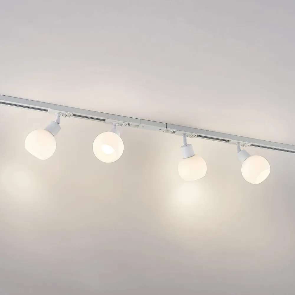 Lindby 1 lyskilde skinnesystem Linaro, E14, 4 lyskilder, hvid