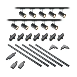 Lindby Arbejdsrum/Kontor|Gang>1 lyskilde skinnesystem Linaro, GU10, 10 lyskilder sort