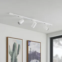 1 lyskilde skinnesystem Linaro, GU10, 3 lyskilder, hvid^Lindby Outlet