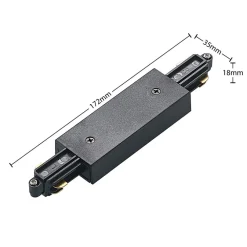 Lindby 1 lyskilde skinnesystem Linaro, GU10, 4 lyskilder, sort