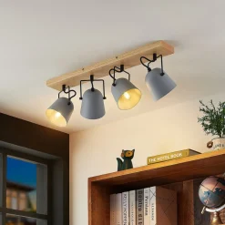 Lindby Adalin loftlampe, 4 lyskilder, grå