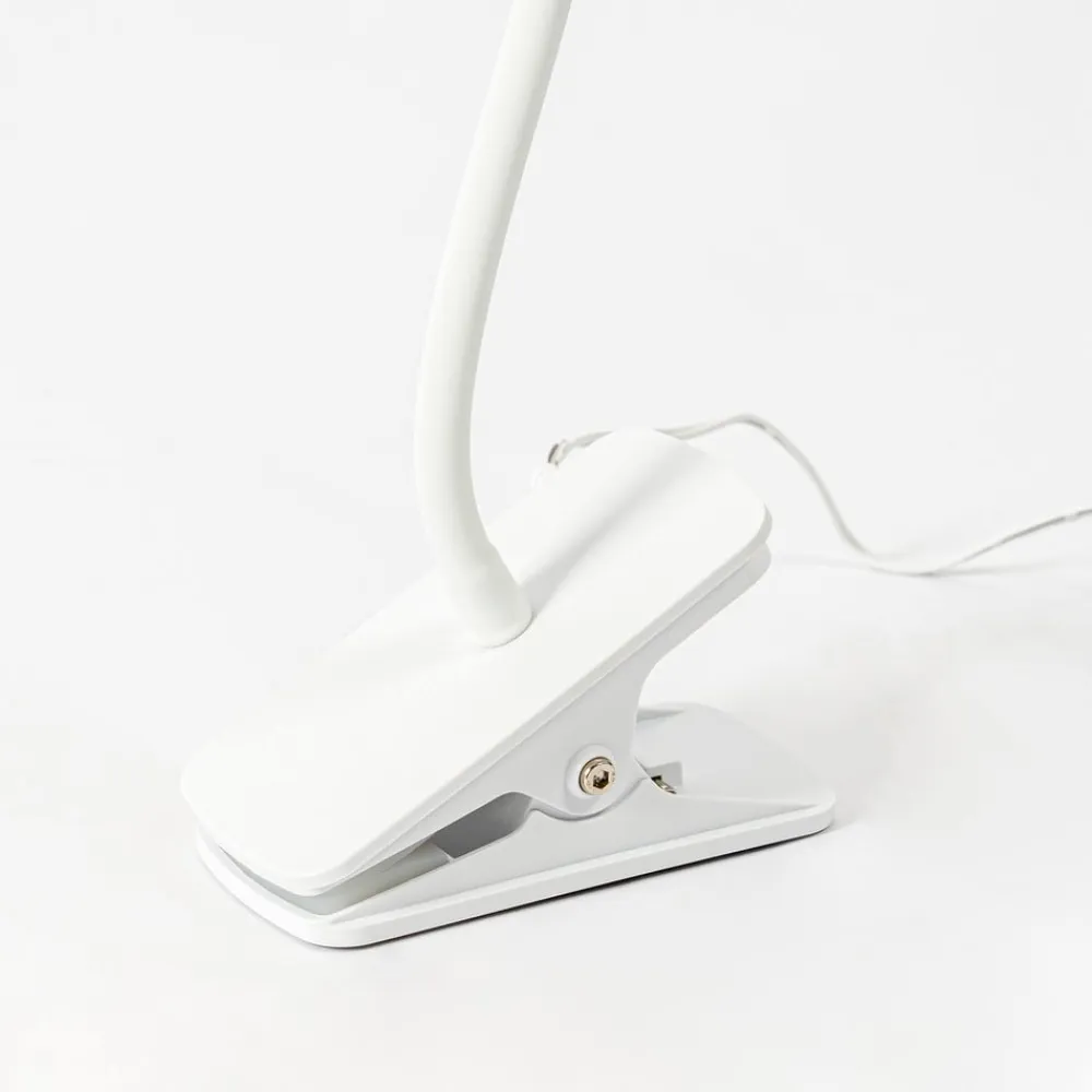 Lindby Arbejdsrum/Kontor|Bordlamper>Ailina LED-bordlampe, klemmefod, hvid