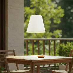 Lindby Udendørs Pendellamper>Alaida udendørs hængelampe, kegleform, hvid