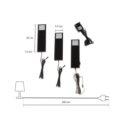 Amaryll LED-underskabsbelysning, sæt med 3, sort^Lindby Clearance