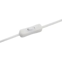 Andriana bordlampe, gul/hvid, glas, Ø 15 cm^Lindby