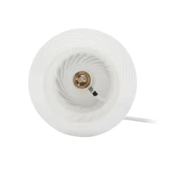 Andriana bordlampe, gul/hvid, glas, Ø 15 cm^Lindby