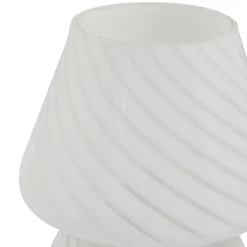 Andriana bordlampe, hvid, glas, Ø 15 cm^Lindby Online