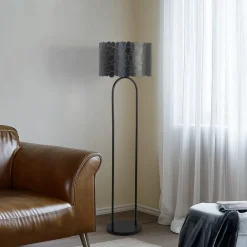 Lindby Aralena gulvlampe, sort/guld, højde 143,5 cm