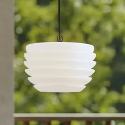 Arona udendørs hængelampe, Ø 38 cm, hvid^Lindby New