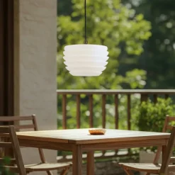 Arona udendørs hængelampe, Ø 38 cm, hvid^Lindby New