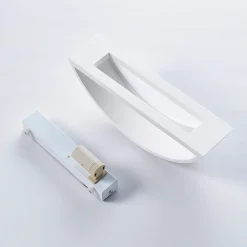 Lindby Aurel LED-væglampe, gips, hvid, halvrund