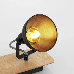 Aylis loftlampe, 4 lyskilder, 82 cm, sort, træ, E14^Lindby Clearance