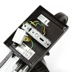 Lindby Barret udendørs væglampe, 39 cm, aluminium, brun