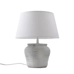 Lindby bordlampe Aelith, Ø 30 cm, hvid, keramik, E27