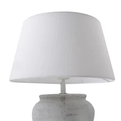 Lindby bordlampe Aelith, Ø 30 cm, hvid, keramik, E27