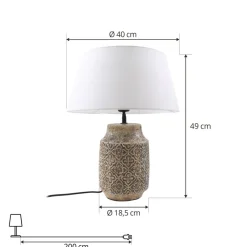 bordlampe Aelith, Ø 40 cm, brun, keramik, E27^Lindby Best
