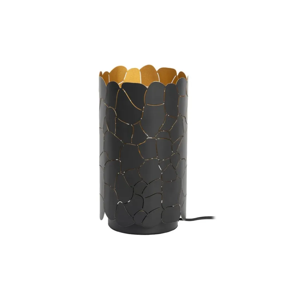 Lindby Bordlamper>bordlampe Aralena, sort/guld, højde 26,5 cm