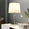 bordlampe Benjiro, hvid, tekstil, læselampe, 52 cm^Lindby Outlet