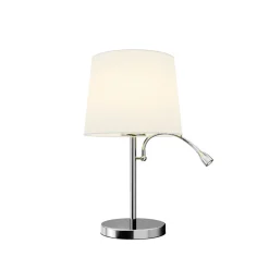bordlampe Benjiro, hvid, tekstil, læselampe, 52 cm^Lindby Outlet