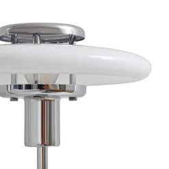 Lindby bordlampe Branford, retro, hvid/grøn opalglas/marmor