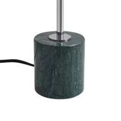 Lindby bordlampe Branford, retro, hvid/grøn opalglas/marmor