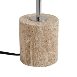 bordlampe Branford, retro, beige, metal/travertin^Lindby Discount
