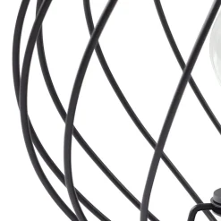 Lindby bordlampe Danika, sort, metal, Ø 25 cm