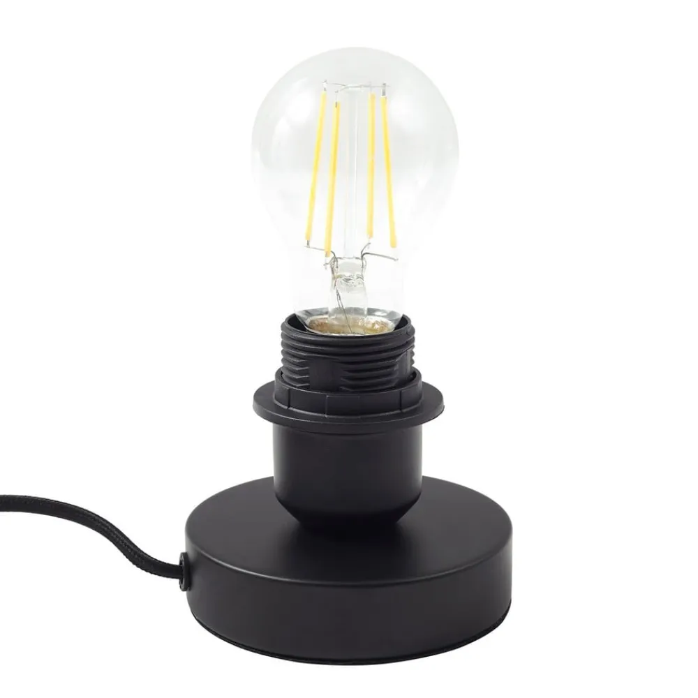 Lindby bordlampe Danika, sort, metal, Ø 25 cm