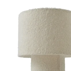 Lindby bordlampe Jone, hvid, tekstil, 30 cm