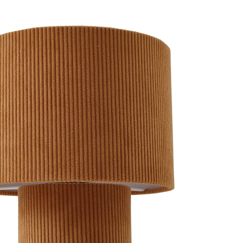 Lindby Pendellamper|Bordlamper>bordlampe Jone, lysebrun, tekstil, 30 cm høj, E27