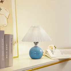 bordlampe Kerimi, keramik, blå^Lindby Clearance