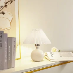 bordlampe Kerimi, keramik, cremefarvet^Lindby Sale