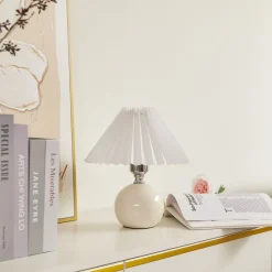 bordlampe Kerimi, keramik, cremefarvet^Lindby Sale