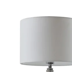 bordlampe Loraine, hvid/grå, glas, Ø 33 cm, E27^Lindby Clearance