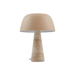 Lindby bordlampe Magritt, beige, metal, sten, 41 cm