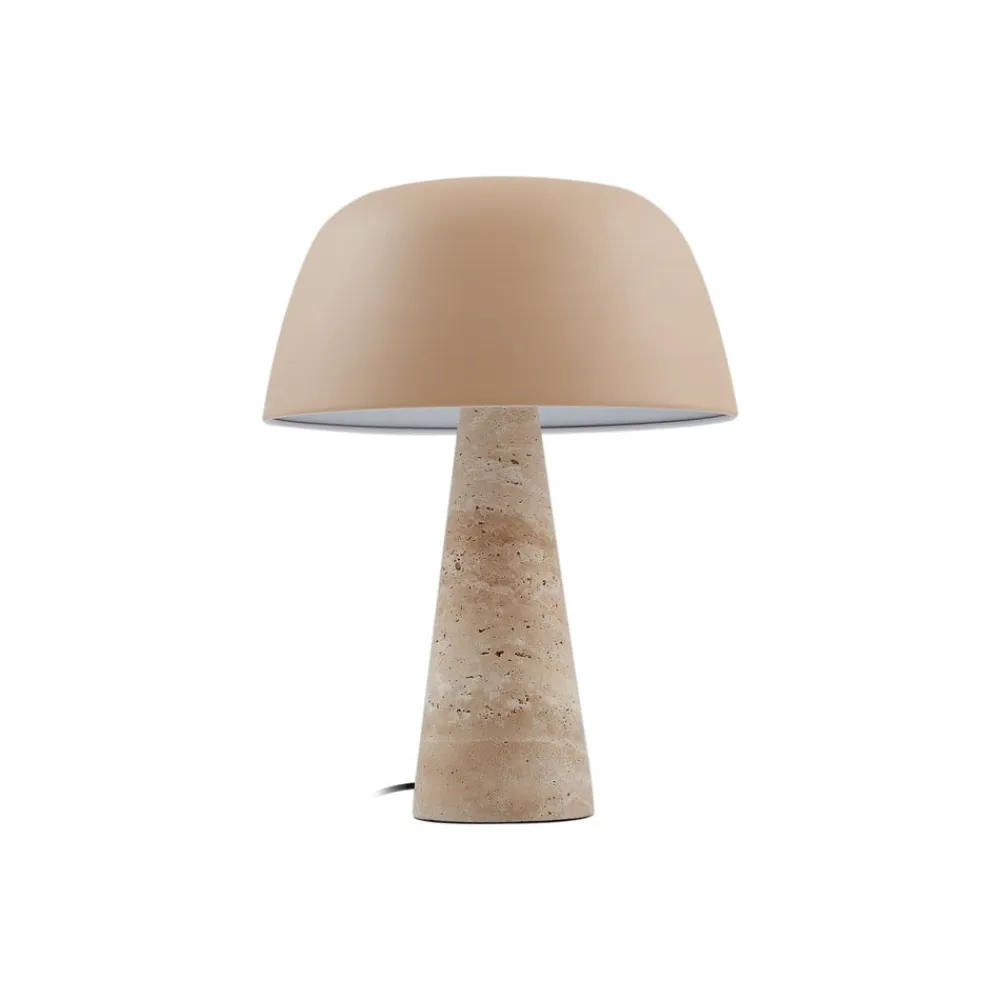 Lindby bordlampe Magritt, beige, metal, sten, 41 cm