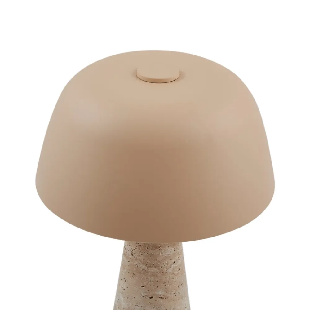 Lindby bordlampe Magritt, beige, metal, sten, 41 cm