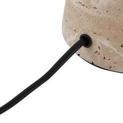 Lindby bordlampe Magritt, beige, metal, sten, 41 cm