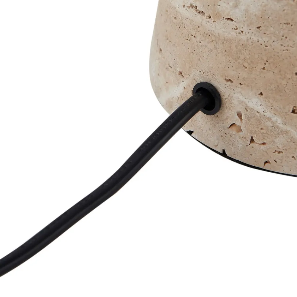 Lindby bordlampe Magritt, beige, metal, sten, 41 cm