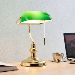 Lindby Arbejdsrum/Kontor|Pendellamper>bordlampe Milenka, messing, højde 39 cm, metal