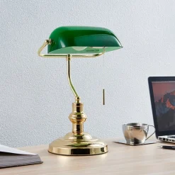 Lindby Arbejdsrum/Kontor|Pendellamper>bordlampe Milenka, messing, højde 39 cm, metal