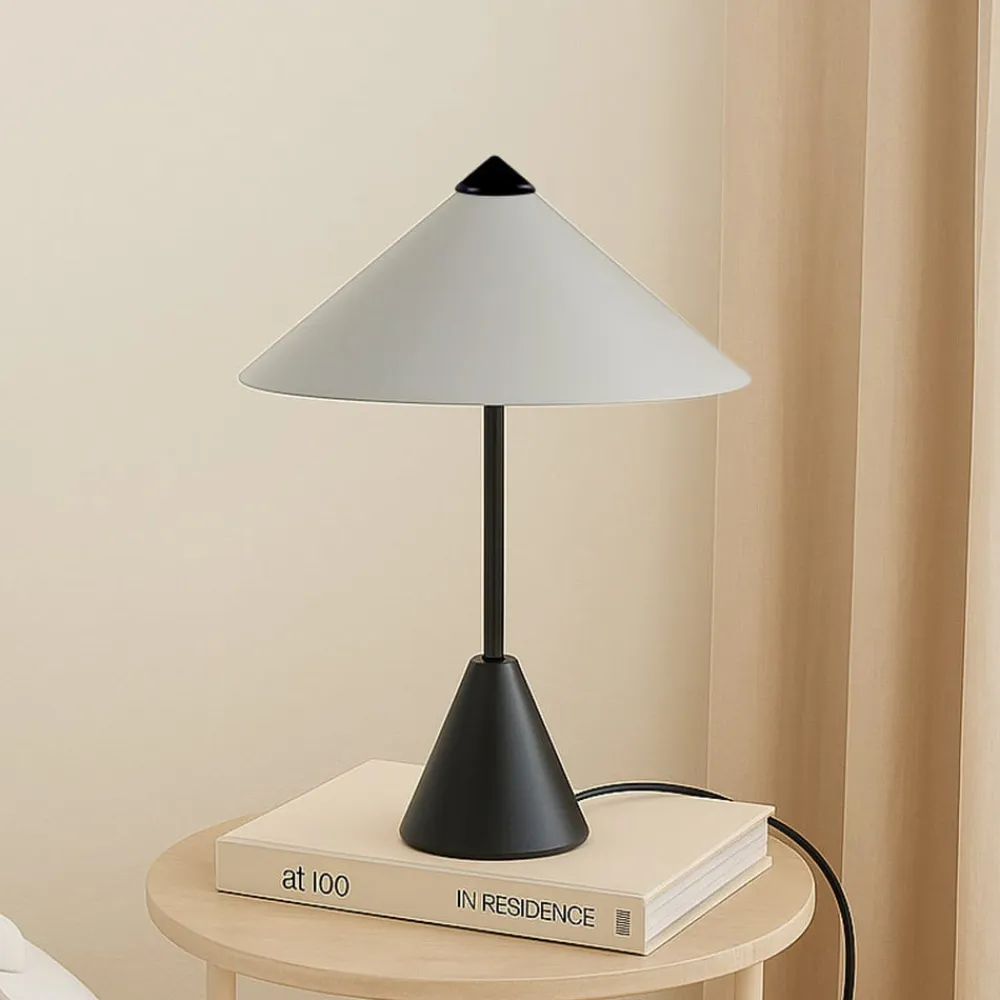 Lindby Bordlamper>bordlampe Norvik, højde 35 cm, sort/grå, metal