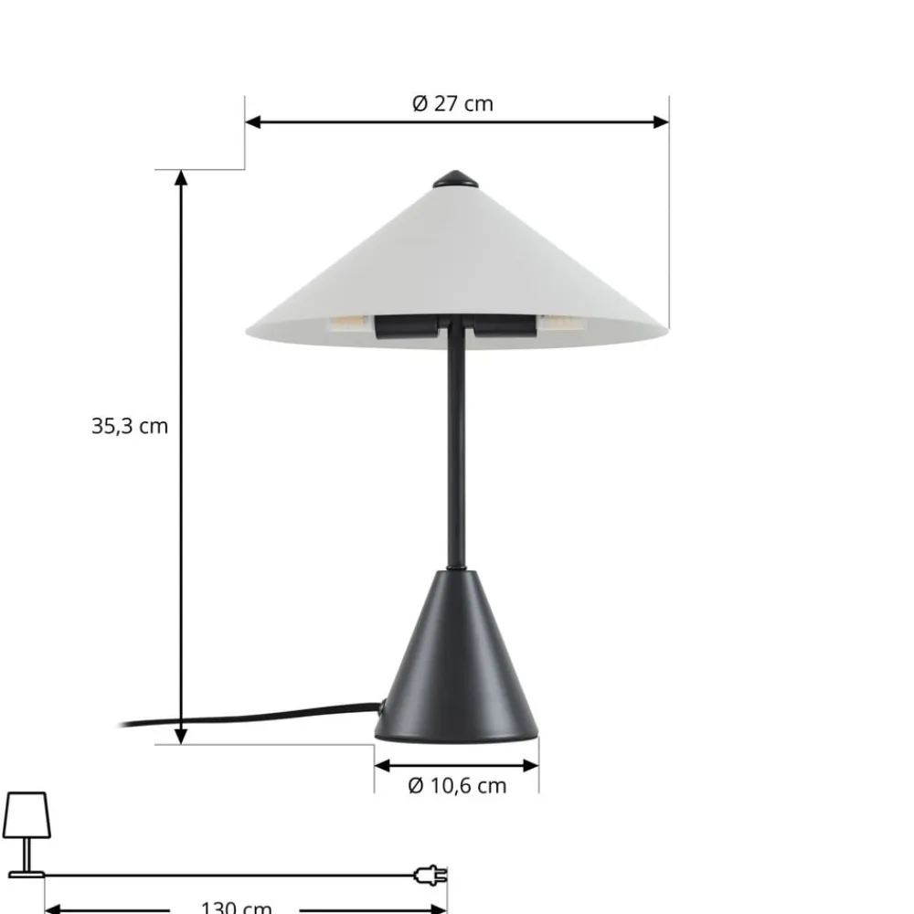 Lindby Bordlamper>bordlampe Norvik, højde 35 cm, sort/grå, metal