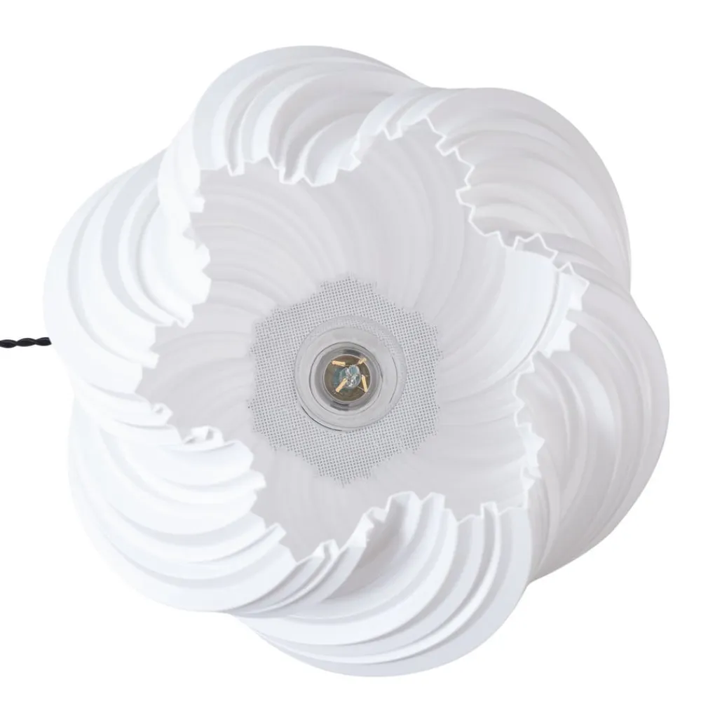 Lindby bordlampe Nuvia, højde 39,1 cm, hvid, 3D-print