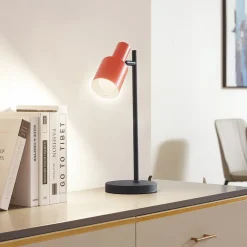 Lindby bordlampe Ovelia, orange/sort, metal, E27