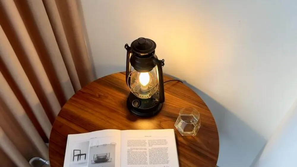 Lindby Pendellamper|Bordlamper>bordlampe Raisa, rustfarvet, metal, lygte, E14