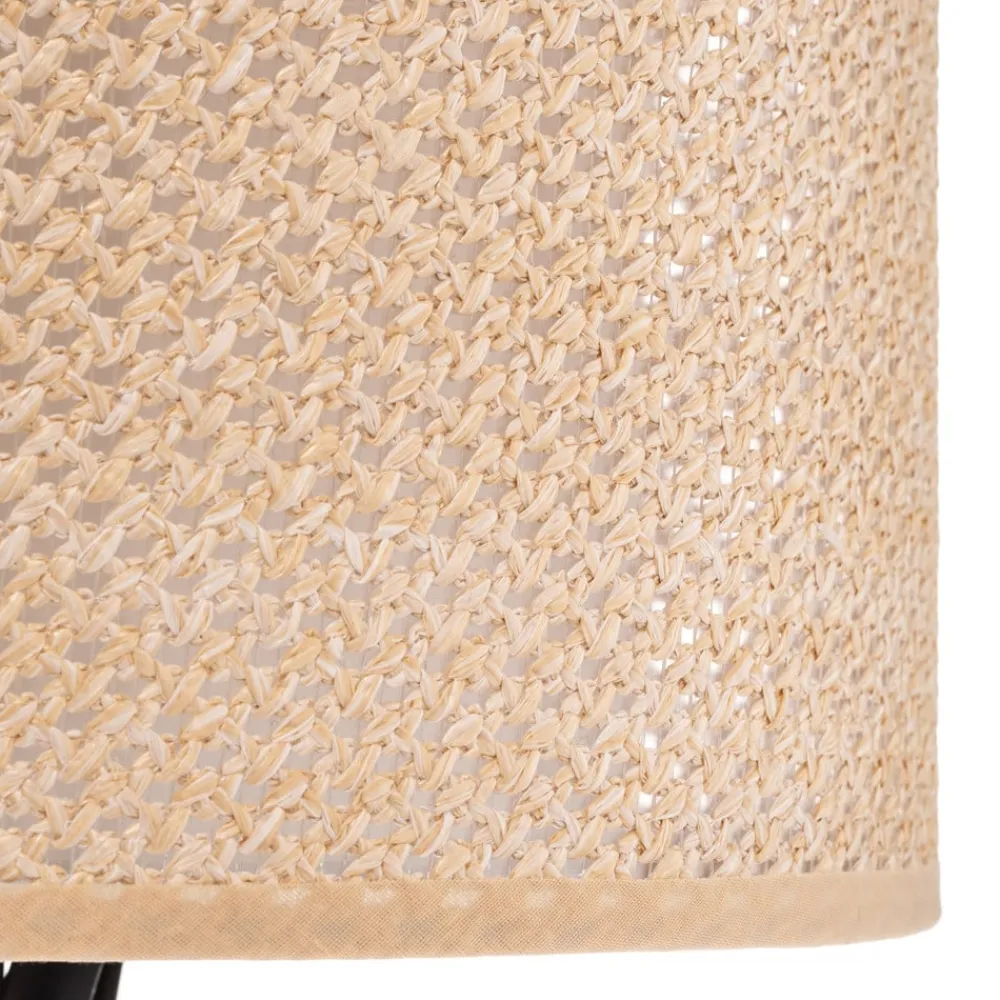 Lindby bordlampe Soula, Ø 26 cm, beige, plast, E27