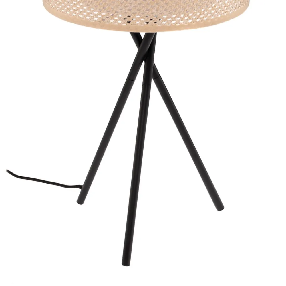 Lindby bordlampe Soula, Ø 26 cm, beige, plast, E27