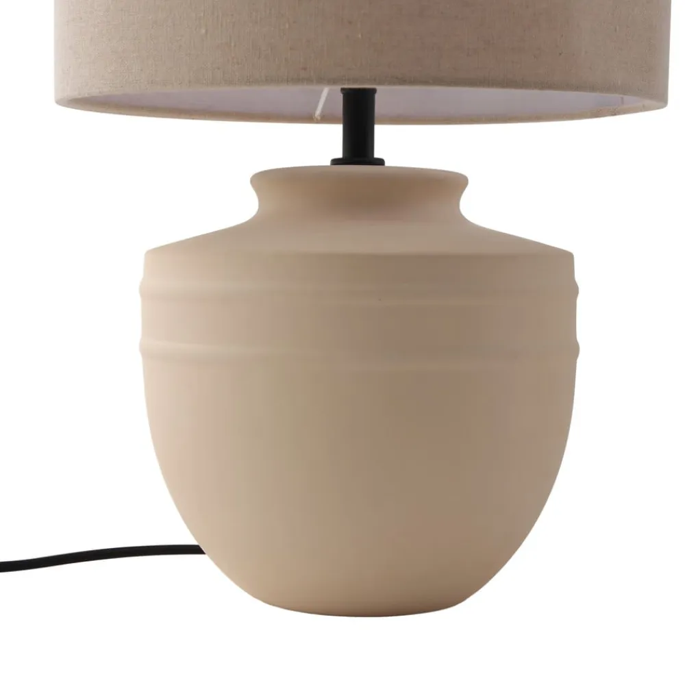 Lindby Gang|Pendellamper>bordlampe Thalassia, beige, Ø 30 cm, keramik